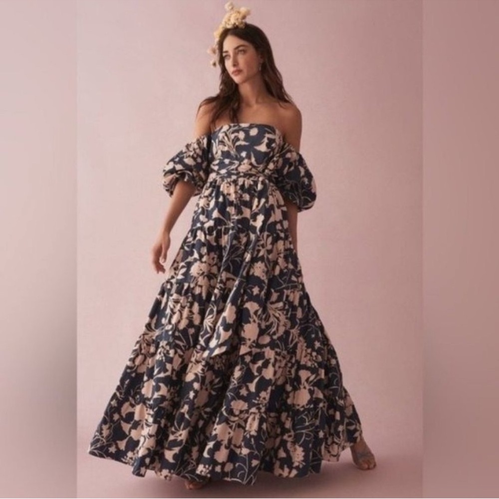 Cara Cara Wethersfield Dress Midnight Blue and Blush Floral